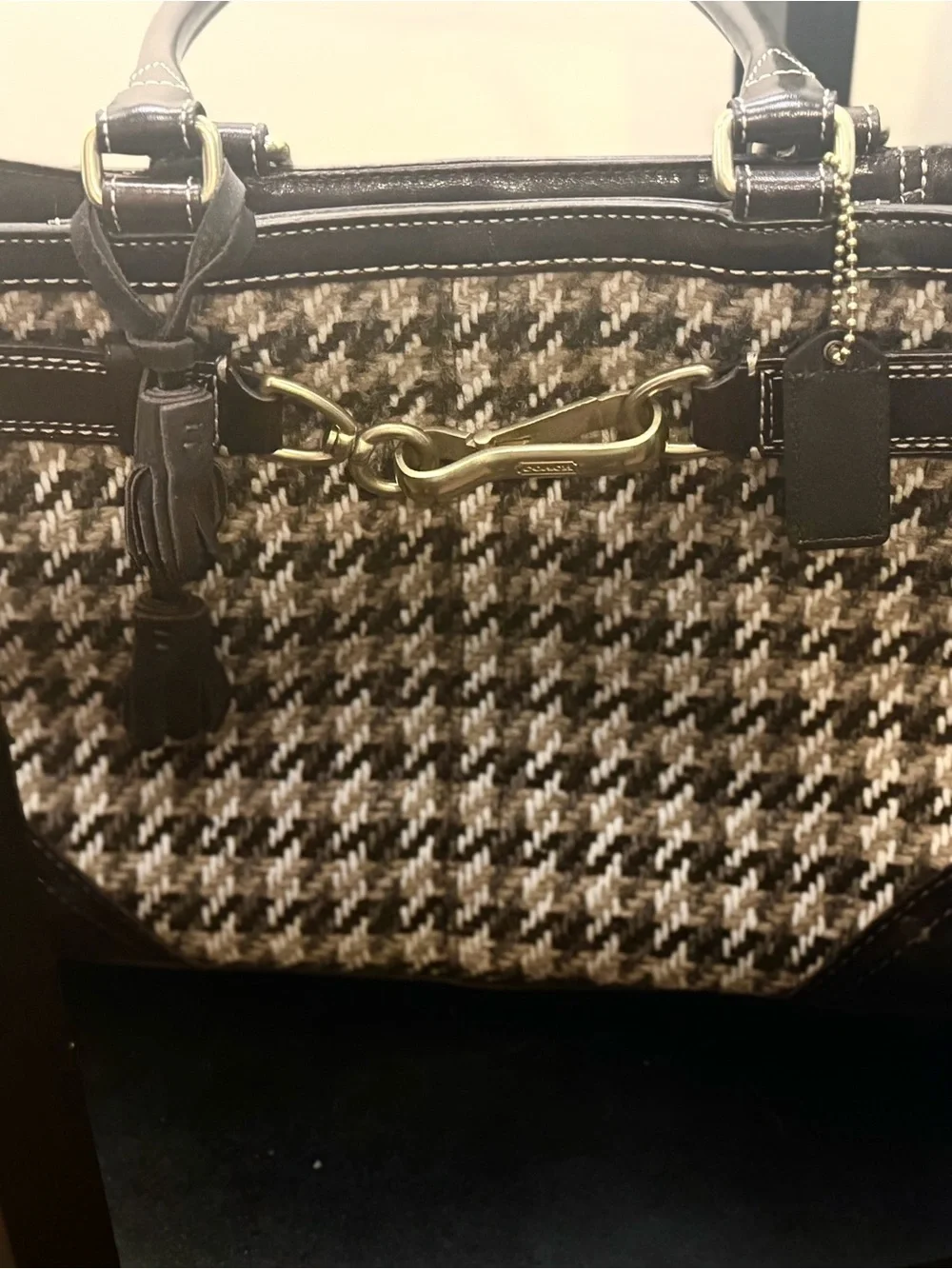 Coach satchel woven